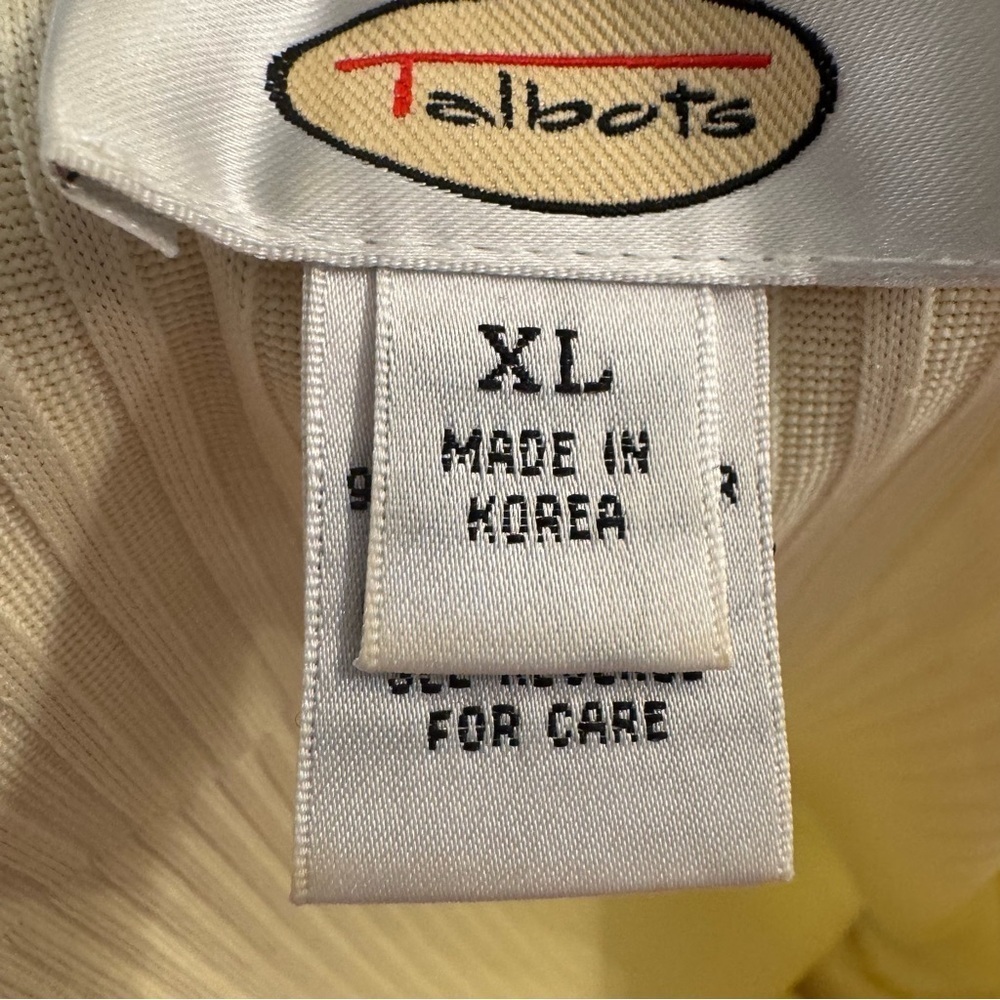 Talbots Cream Ribbed Tank Top - Picture 3 of 6
